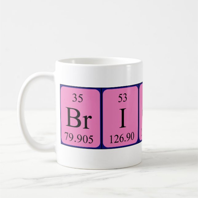 Briony periodic table name mug (Left)