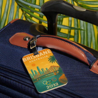 Brisbane 2032 Retro-Futuristic Travel Luggage Tag