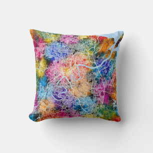 Brisbane Australia City Map Cushion
