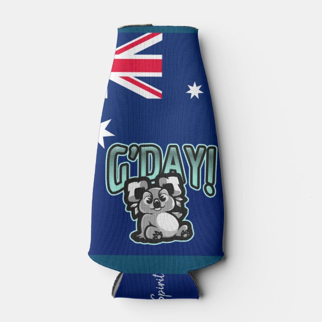 Brisbane Australia, G'day! Aussie Spirit, Bottle Cooler (Front)