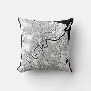 Brisbane Australia Map Cushion