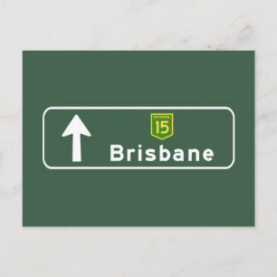Brisbane, Australia Road Sign Postcard