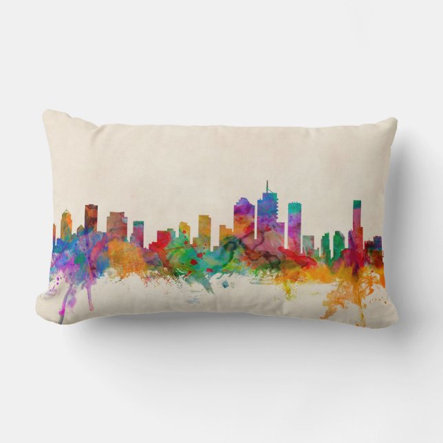 Brisbane Australia Skyline Cityscape Lumbar Cushion (Front)