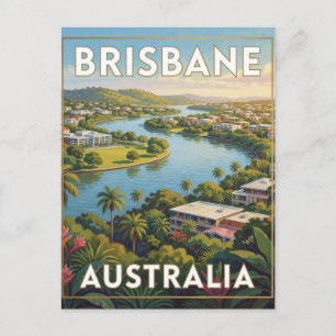 Brisbane Australia Subtropical City Scene Postcard