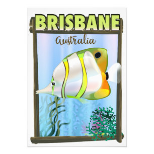Brisbane Australia Tropical travel poster