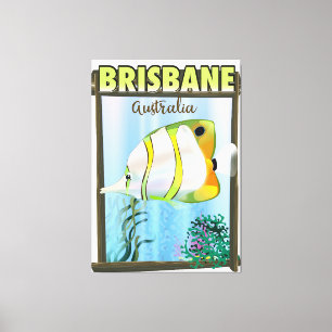 Brisbane Australia Tropical travel poster Canvas Print