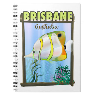 Brisbane Australia Tropical travel poster Notebook