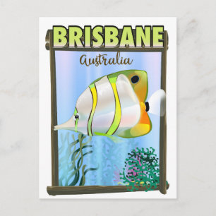 Brisbane Australia Tropical travel poster Postcard