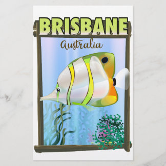 Brisbane Australia Tropical travel poster Stationery
