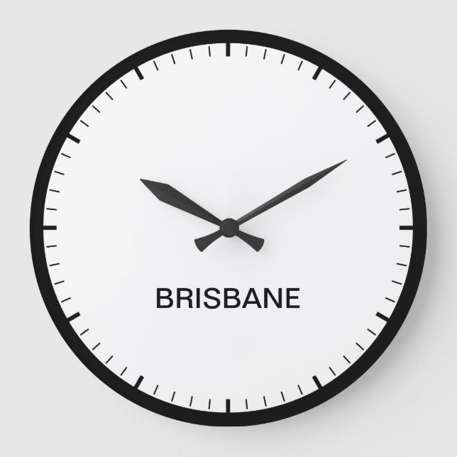 Brisbane Australian Time Zone Newsroom Style Clock (Front)