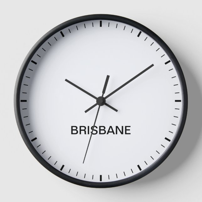 Brisbane Australian Time Zone Newsroom Style Clock (Front)