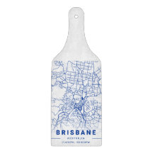 Brisbane City Map Blue Tint 