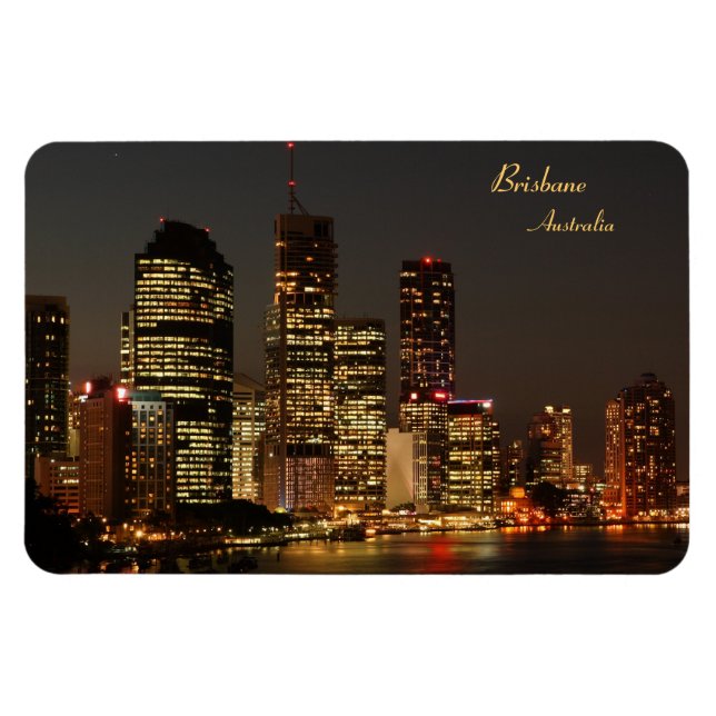 Brisbane City, Night Skyline, Austraila - Magnet (Horizontal)