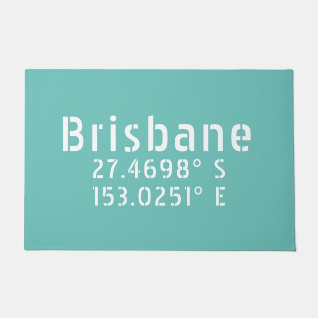 Brisbane Latitude Longitude Doormat (Front)