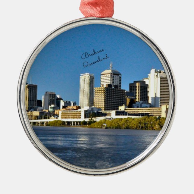 Brisbane, Queensland cityscape Metal Tree Decoration (Front)