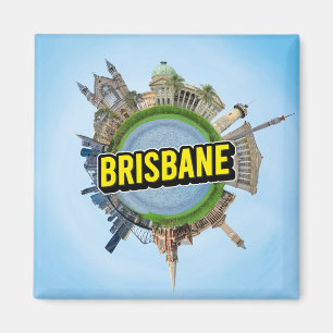 Brisbane tiny little planet landmark architecture magnet