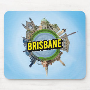 Brisbane tiny little planet landmark architecture mouse mat