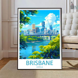 Brisbane Travel Print Wall Art Brisbane Wall Hangi