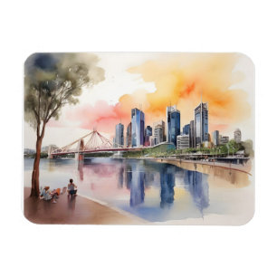 Brisbane watercolor art magnet