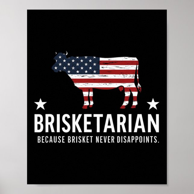 Brisket Bbq For Men Funny Brisket Bbq Brisketarian Poster (Front)
