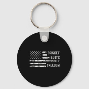 Brisket Butts Ribs And Freedom _ Bbq Key Ring