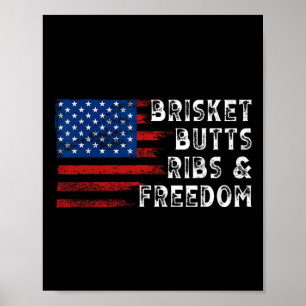 Brisket Butts Ribs And Freedom Steak Cooking Beef Poster