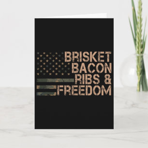 Brisket Con Ribs And Freedom Grill Bbq Funny Meat Card