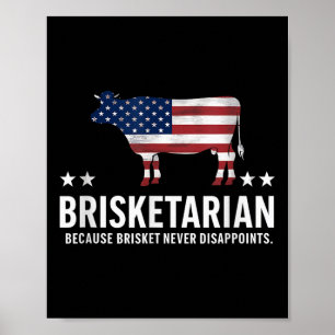 Brisketarian Brisket Bbq For Men Funny Men Barbecu Poster