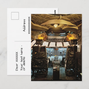 Bristol Britannia Airliner Cockpit Photo Postcard