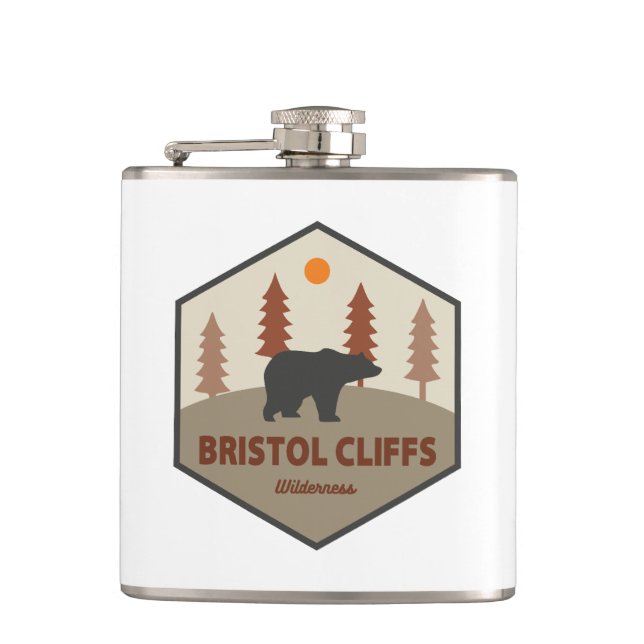 Bristol Cliffs Wilderness Bear Hip Flask (Front)