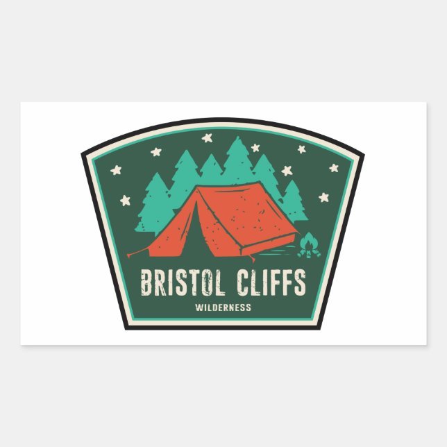 Bristol Cliffs Wilderness Vermont Camping Rectangular Sticker (Front)