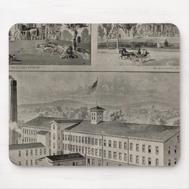Bristol Connecticut Illustration Mouse Mat (Front)
