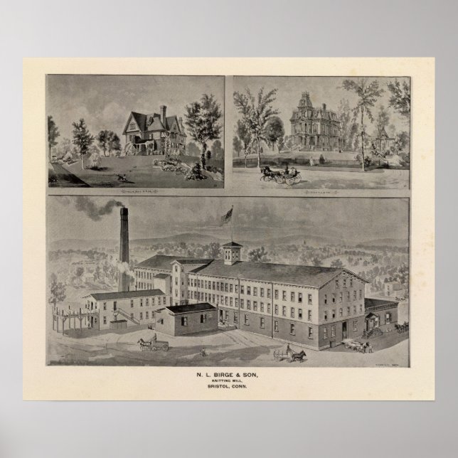 Bristol Connecticut Illustration Poster (Front)