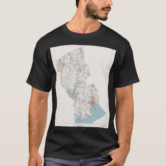 Bristol County MA Map 1980 Southern Massachusetts  T-Shirt
