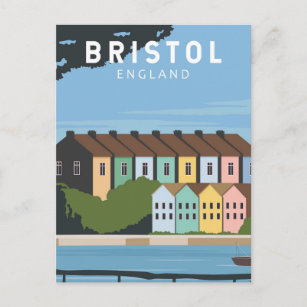Bristol England Retro Travel Art Vintage Postcard