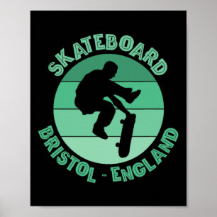 Bristol England Skateboarder Urn Skateboarding 3 Poster