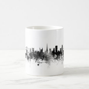 Bristol England Skyline Black White Coffee Mug