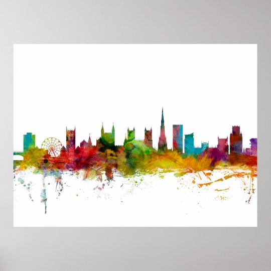 Bristol England Skyline Poster Zazzle.co.uk