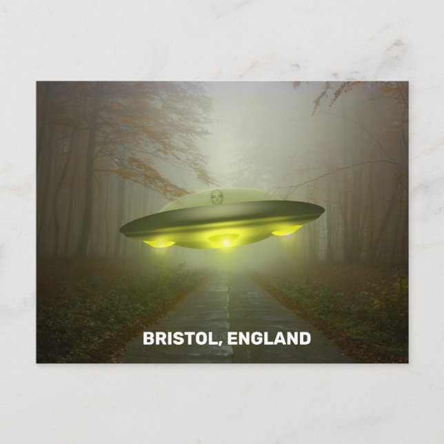 BRISTOL ENGLAND SPACESHIP UFO ART Postcards (Front)