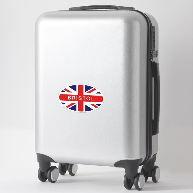 Bristol English Union Jack flag oval vinyl (Suitcase)