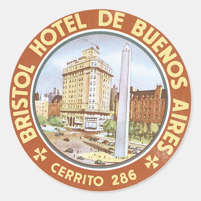 Bristol Hotel De Buenos Aires Classic Round Sticker (Front)