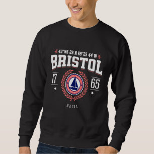 Bristol Maine Nautical Sailboat Beach Souvenir Sweatshirt