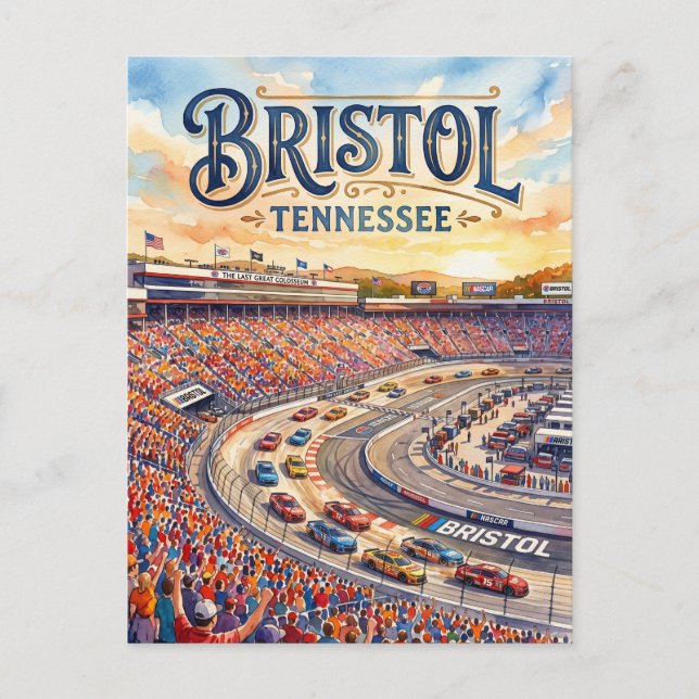 Bristol Motor Speedway USA Postcard (Front)