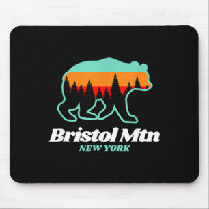 Bristol mountain new york skiing snowboarding bear mouse mat