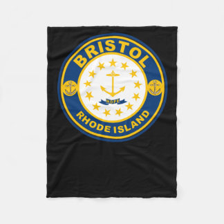 Bristol Rhode Island Sticker Fleece Blanket