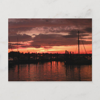Bristol Rhode Island sunset Postcard