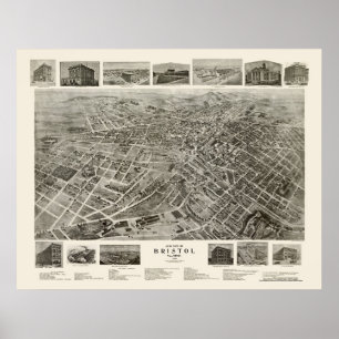 Bristol, TN Panoramic Map - 1912 Poster