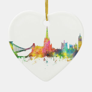 BRISTOL, UK SKYLINE CERAMIC TREE DECORATION