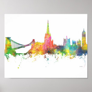 BRISTOL, UK SKYLINE POSTER