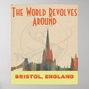 BRISTOL, UK SKYLINE POSTER